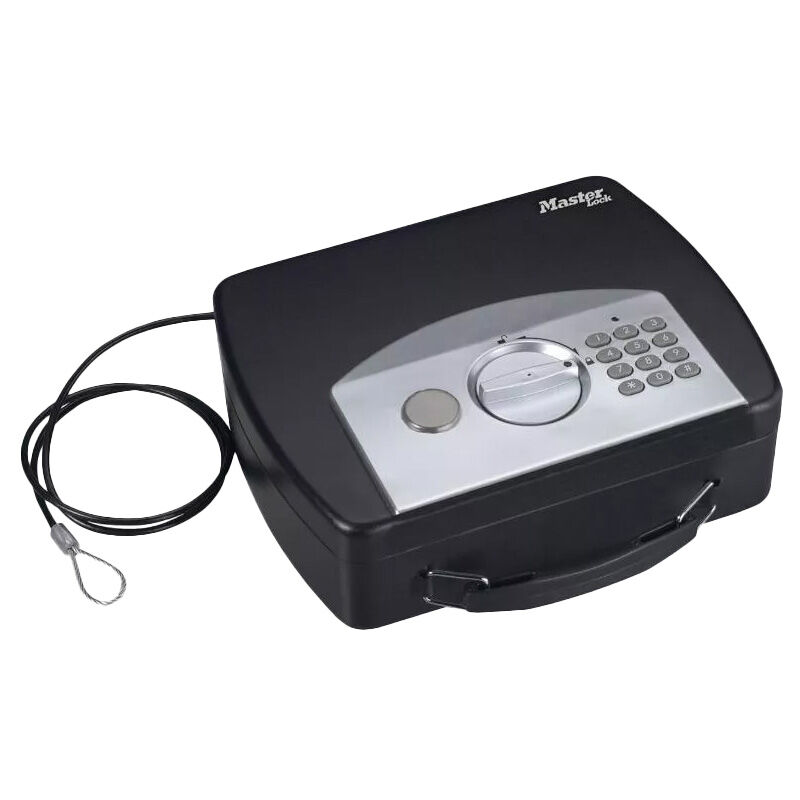 foto del prodotto master lock cassaforte piccola y portatile con combinazione digitale con cable p008eml ideale per gioielli, soldi, oggetto prezioso
