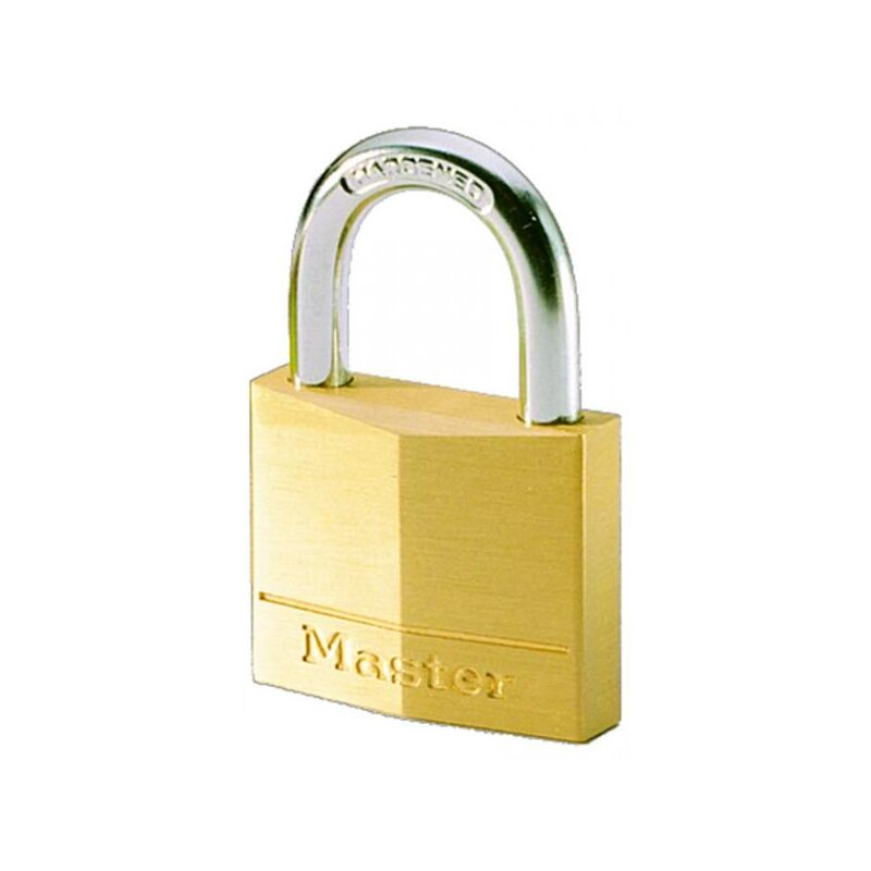 foto del prodotto master lock lucchetto in ottone massiccio arco acciaio cementato 30x16x5 mm