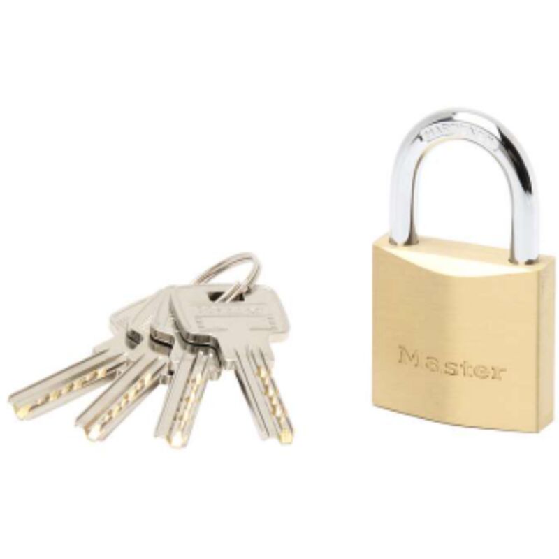foto del prodotto master lock lucchetto in ottone massiccio arco acciaio cementato 40x22x6 mm
