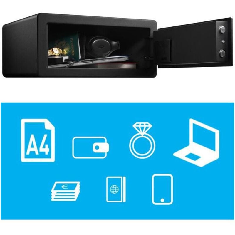 foto del prodotto master lock lx110beurhro cassaforte biometrica per proteggere i beni di valore, nero, 19,5 x 43 x 37 cm