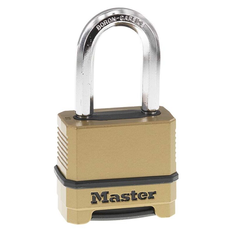foto del prodotto master lock m175xdlf lucchetto a combinazione resistente alle intemperie, ripristinabile per uso esterno, finitura in ottone