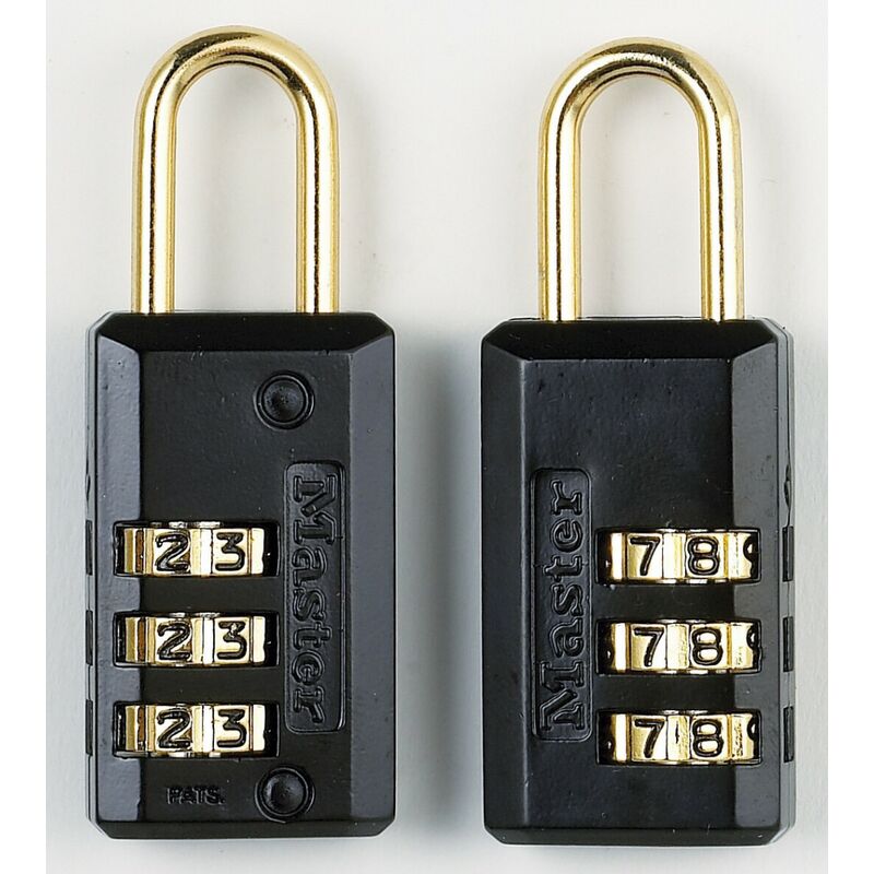 foto del prodotto master lock set di 2 lucchetti a combinazione in acciaio, l.20 mm