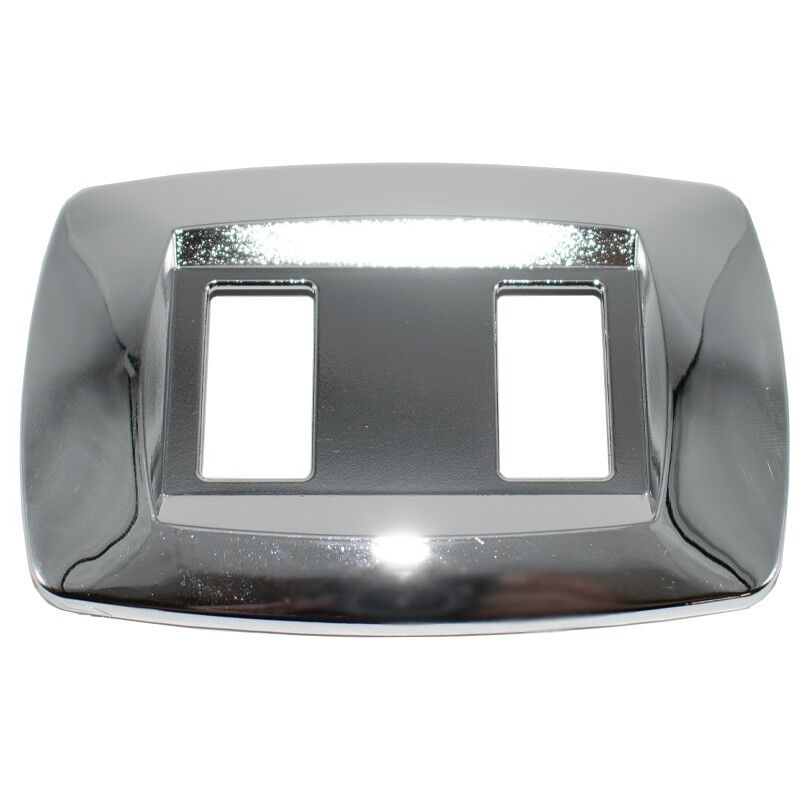foto del prodotto master mod per bticino placca 2 moduli argento lucido md222