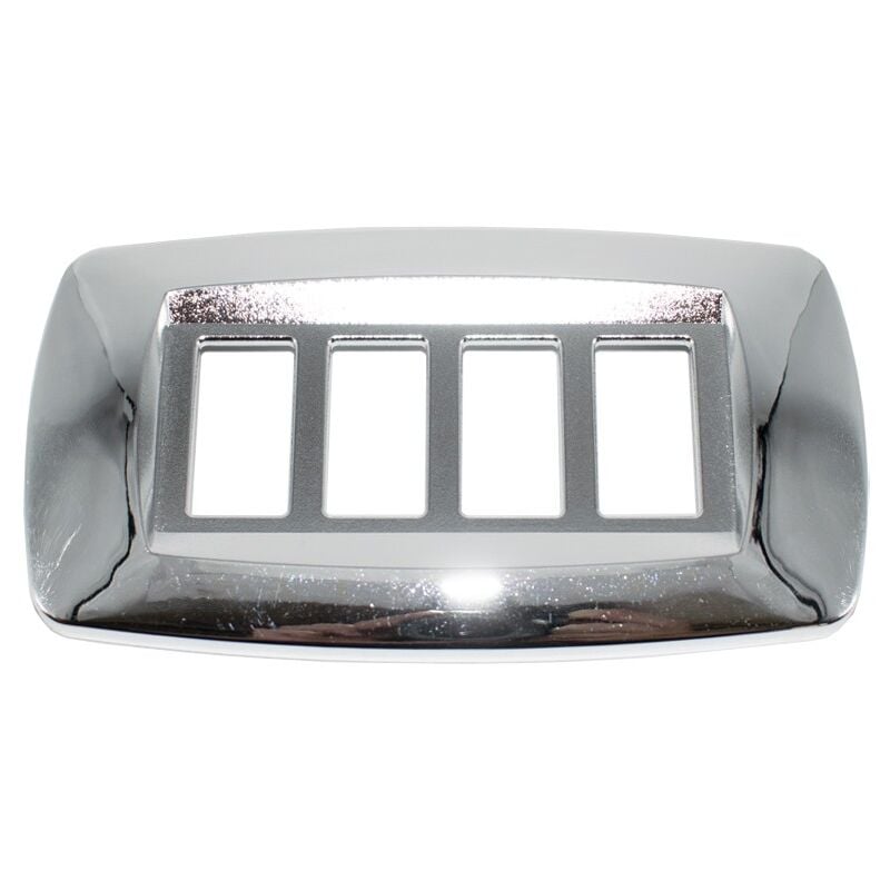 foto del prodotto master mod per bticino placca 4 moduli argento lucido md224