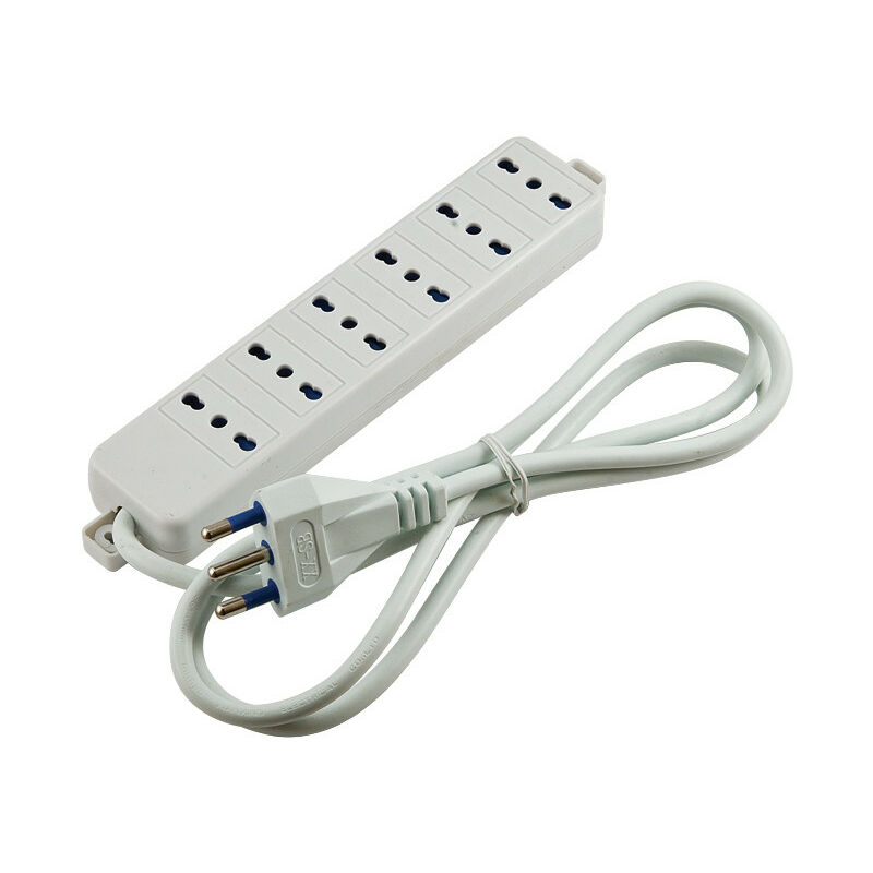 foto del prodotto master multipresa con 6 uscite bivalenti 10 16a cavo bianco 1,2 mt 70650