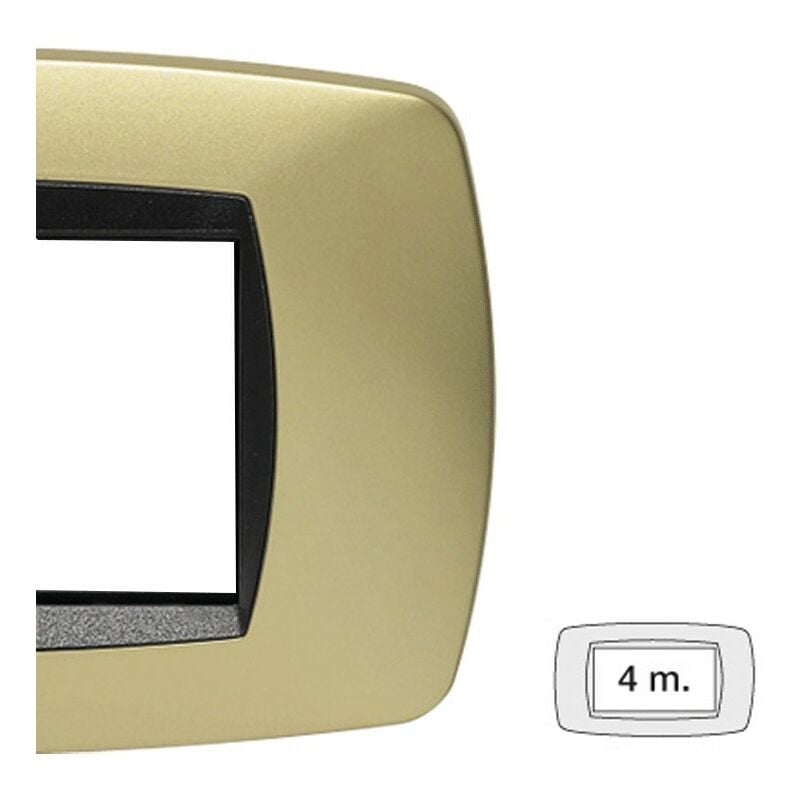 foto del prodotto master placca modo 4 posti ottone opaco 39tc244