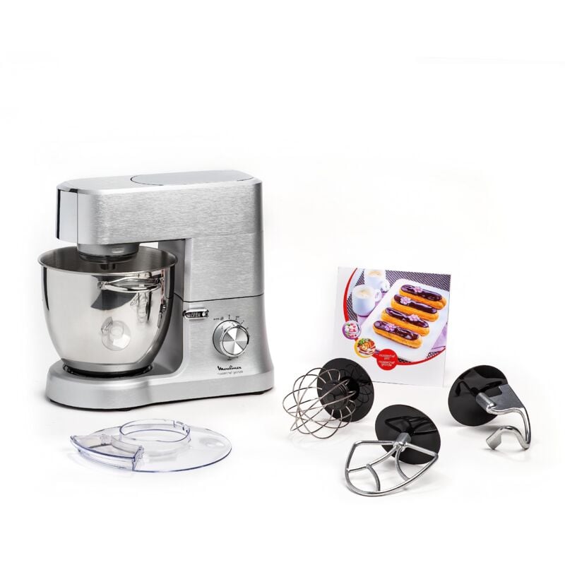 foto del prodotto masterchef impastatrice planetaria, 6,7 litri, robot da cucina con frusta, sbattitore, gancio impastatore, 1500 w, 8 velocit , qa810d moulinex
