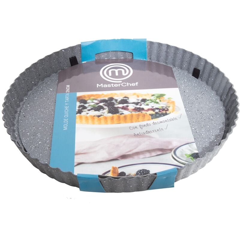 foto del prodotto masterchef mca qui teglia per crostata con fondo rimovibile, carbon steel, acciaio