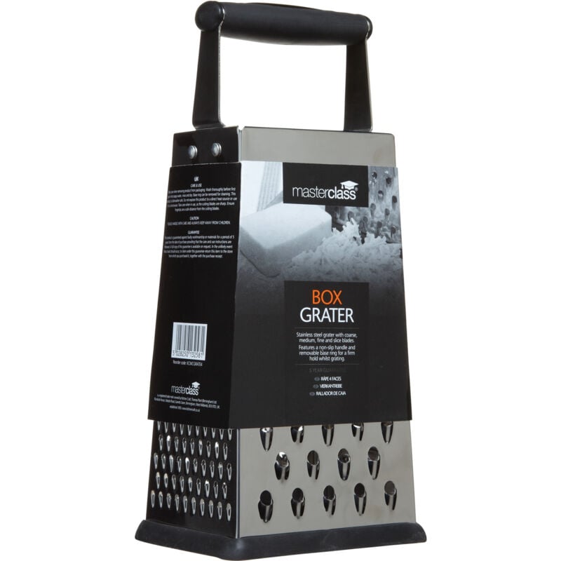 foto del prodotto masterclass grattugia per scatole in acciaio inox antiscivolo con manico, 24,5 cm 9,5 , argento