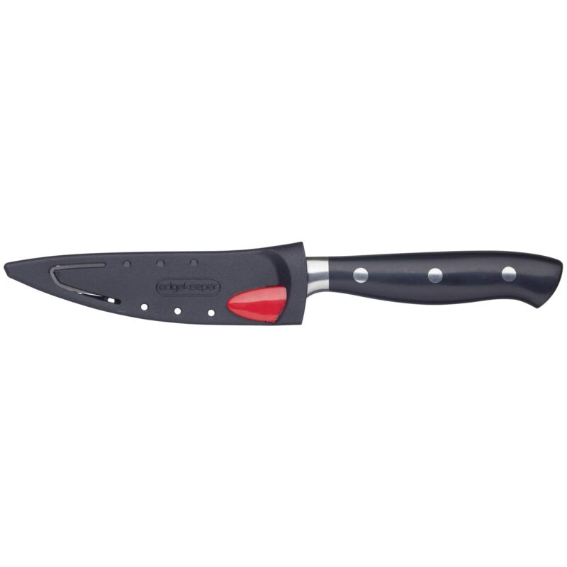 foto del prodotto masterclass spelucchino, spelucchino autoaffilante in acciaio inossidabile edgekeeper, 9 cm 3 1 2 , confezionato in vongole, nero