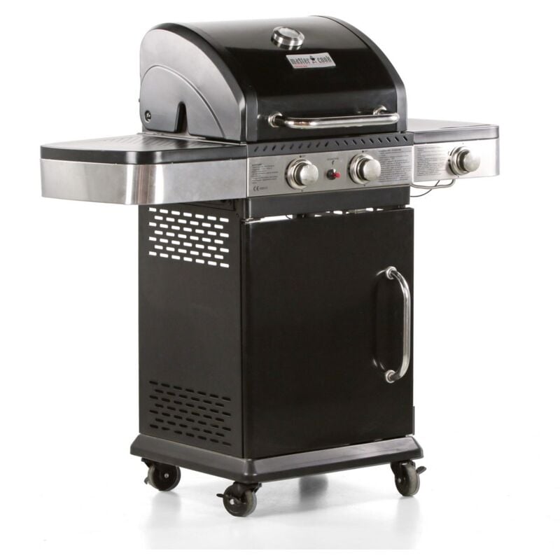 foto del prodotto mastercook - barbecue a gas con 2 fuochi + 1 laterale dallas nero