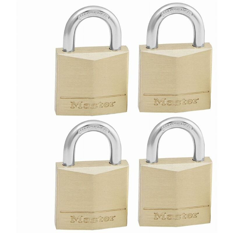 foto del prodotto masterlock lucchetto in ottone massiccio 30 mm - set di 4 - 130eurqnop