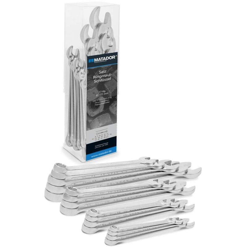 foto del prodotto matador schraubwerkzeuge 01859170 kit chiavi combinate 17 parti misura metrica 6 22 mm