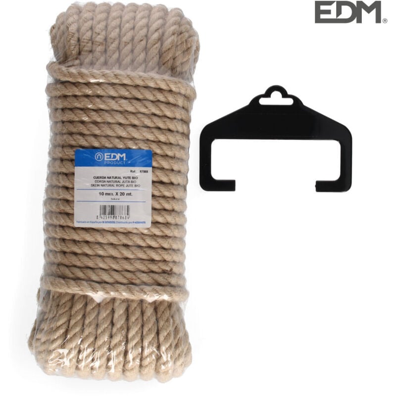 foto del prodotto matassa 20 mt. di corda di juta naturale bio. 3 fili. calibro 10 mm edm
