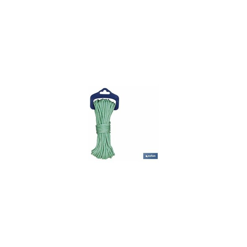 foto del prodotto matassa blister cordoncino poly 5mm 10m bianco verde