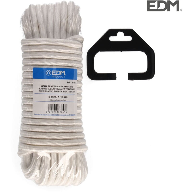 foto del prodotto matassa da 15 mt. di gomma elastica bianca ad alta tenacit . calibro 8 mm edm