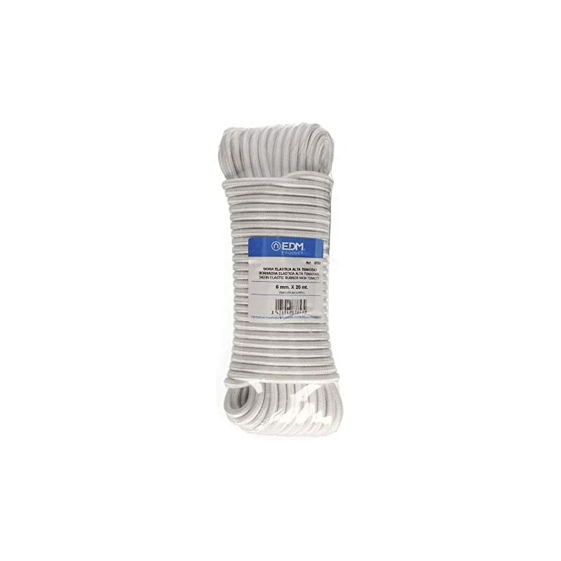 foto del prodotto matassa da 20 metri di gomma elastica bianca ad alta tenacit , calibro 6 mm.