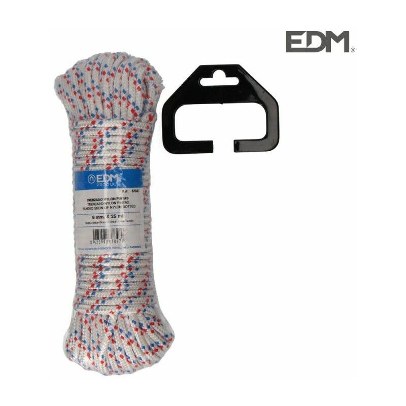 foto del prodotto matassa intrecciata in nylon edm da 25 m, pinte bianche