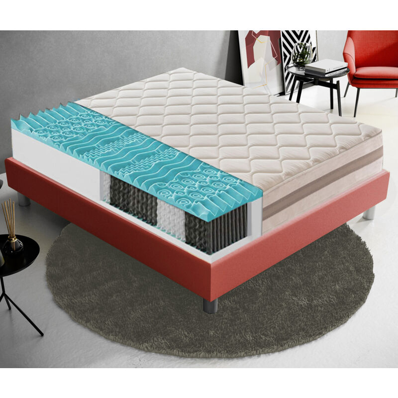 foto del prodotto materassiedoghe - materasso 800 molle insacchettate e memory foam 9 zone differenziate 22cm altezza 200x200