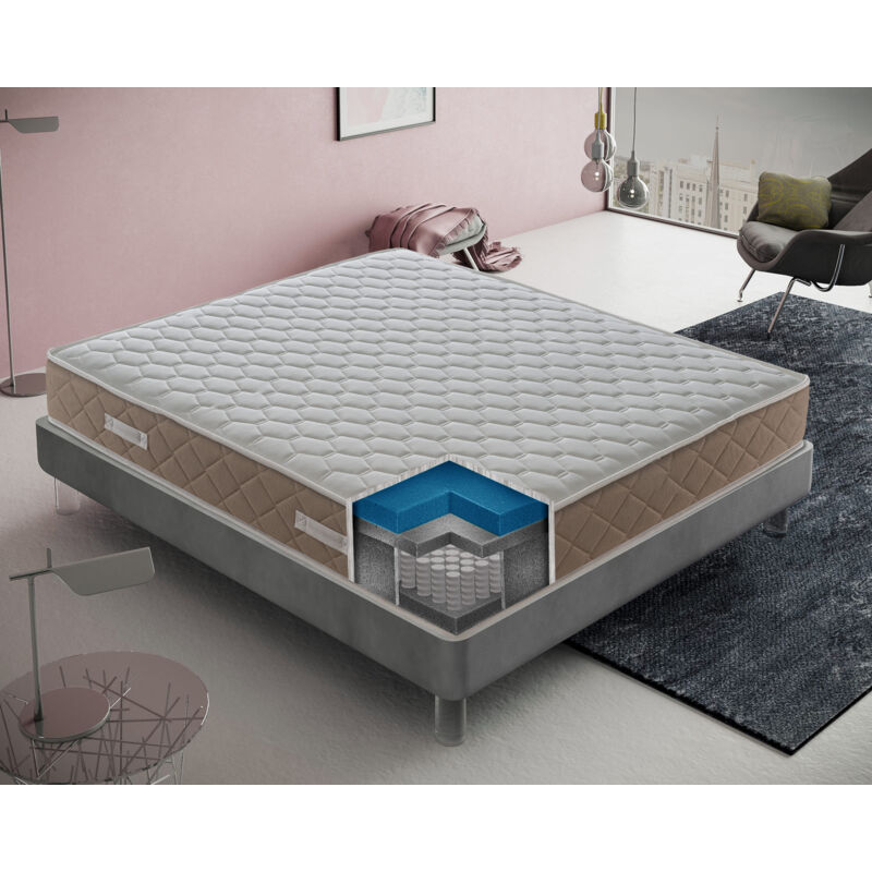 foto del prodotto materassiedoghe materasso a molle insacchettate e memory foam, gold relax, alto 25 cm, 4 cm memory gel 80x200