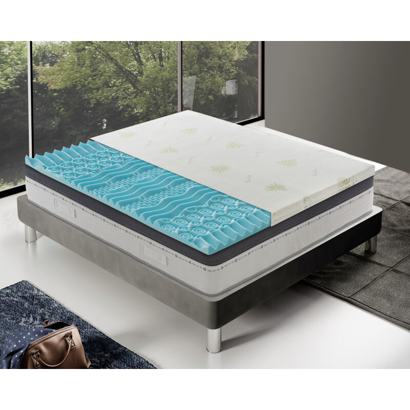 foto del prodotto materassiedoghe topper correttore di rigidit in memory foam tessuto all aloe vera 200x200