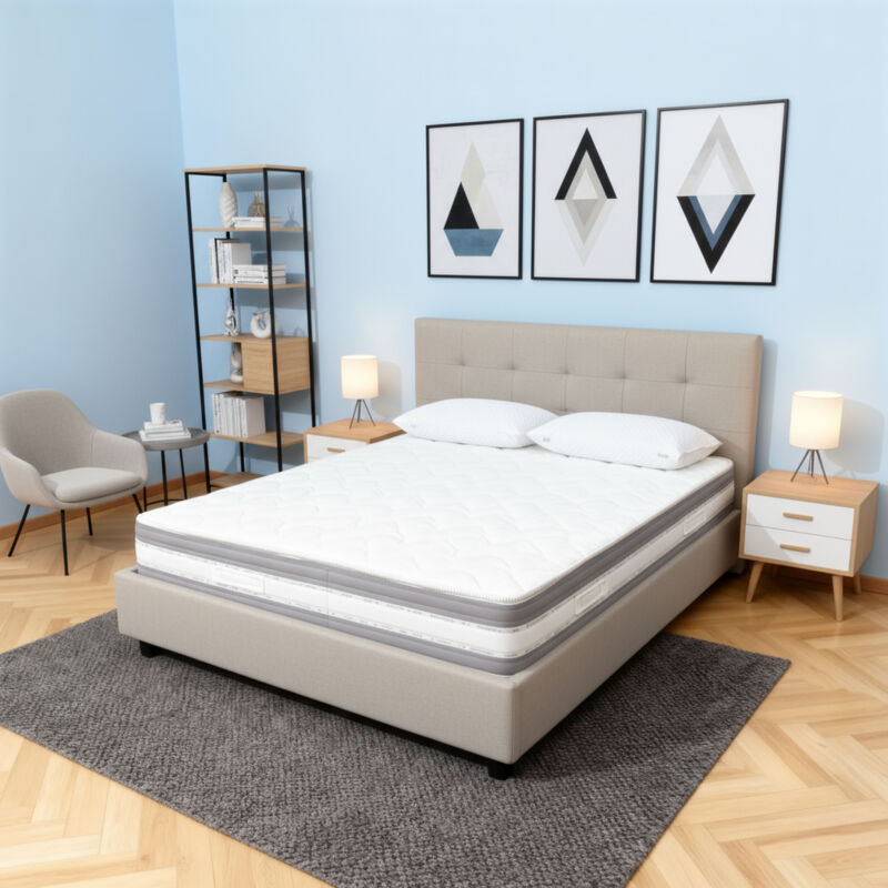 foto del prodotto materassimemory.eu materasso matrimoniale, molle insacchettate indipendenti e memory, modello italo, 165 x 195 x 26 cm, rivestimento 3d air, 100