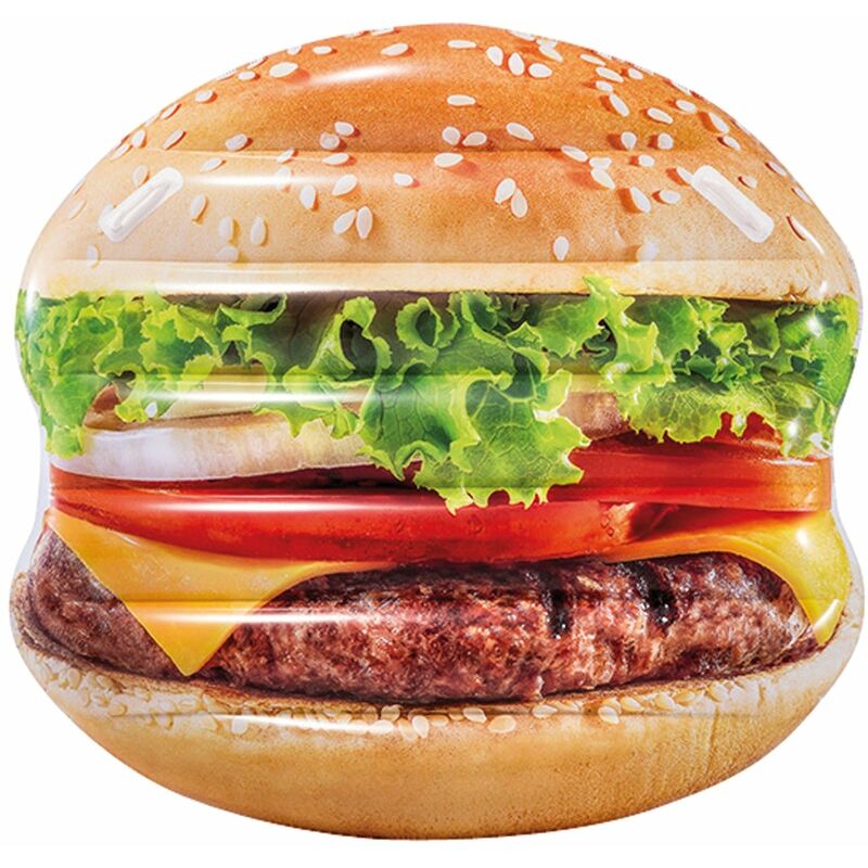 foto del prodotto materassino gonfiabile galleggiante 145x142 cm isola intex forma hamburger 58780 np