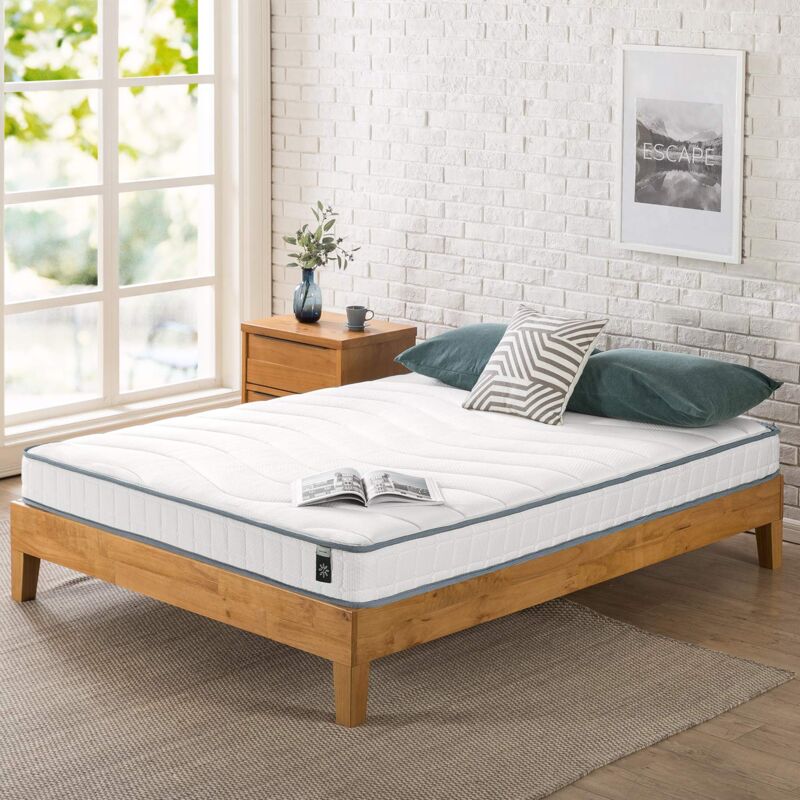 foto del prodotto materasso 120x190 cm altezza 15 cm memory foam e molle interno tight top bianco medio certificato oeko tex zinus
