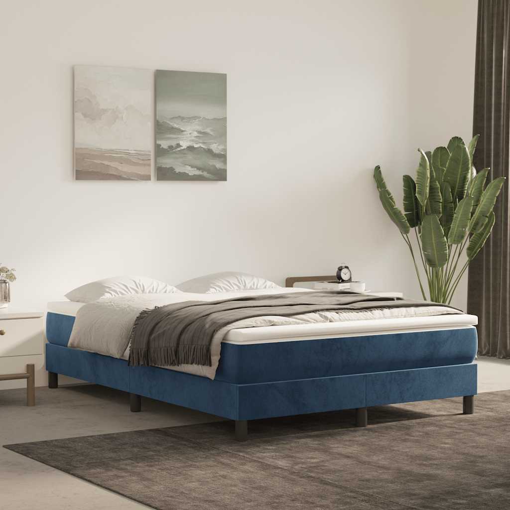 foto del prodotto materasso a molle blu scuro 140x220x20 cm in velluto