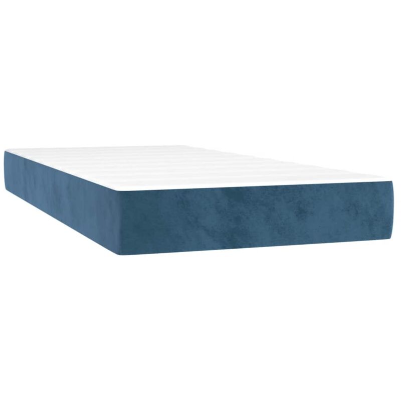 foto del prodotto materasso a molle blu scuro 90x210x20 cm in velluto vidaxl