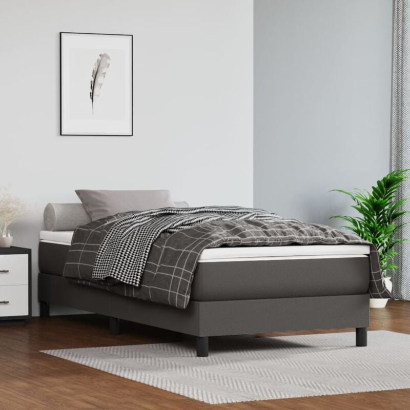 foto del prodotto materasso a molle grigio 80x200x20 cm in similpelle vidaxl