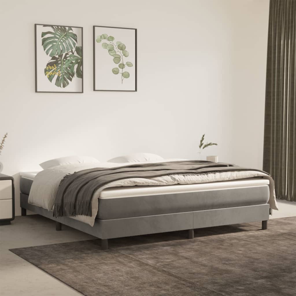 foto del prodotto materasso a molle grigio chiaro 160x200x20 cm in velluto cod mxl 52227