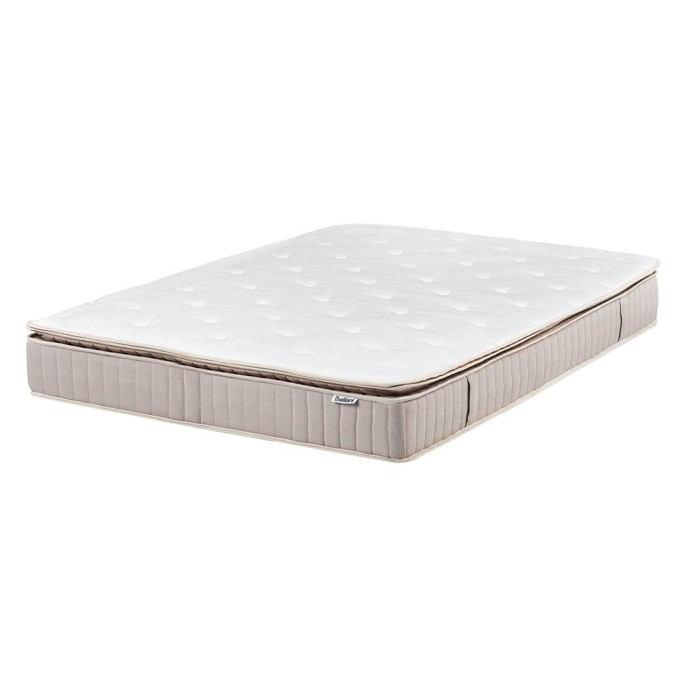 foto del prodotto materasso a molle insacchettate in lattice bianco e beige eu 140 x 200 cm duro con cerniera e rivestimento in poliestere rimovibile accessori per la camera da letto