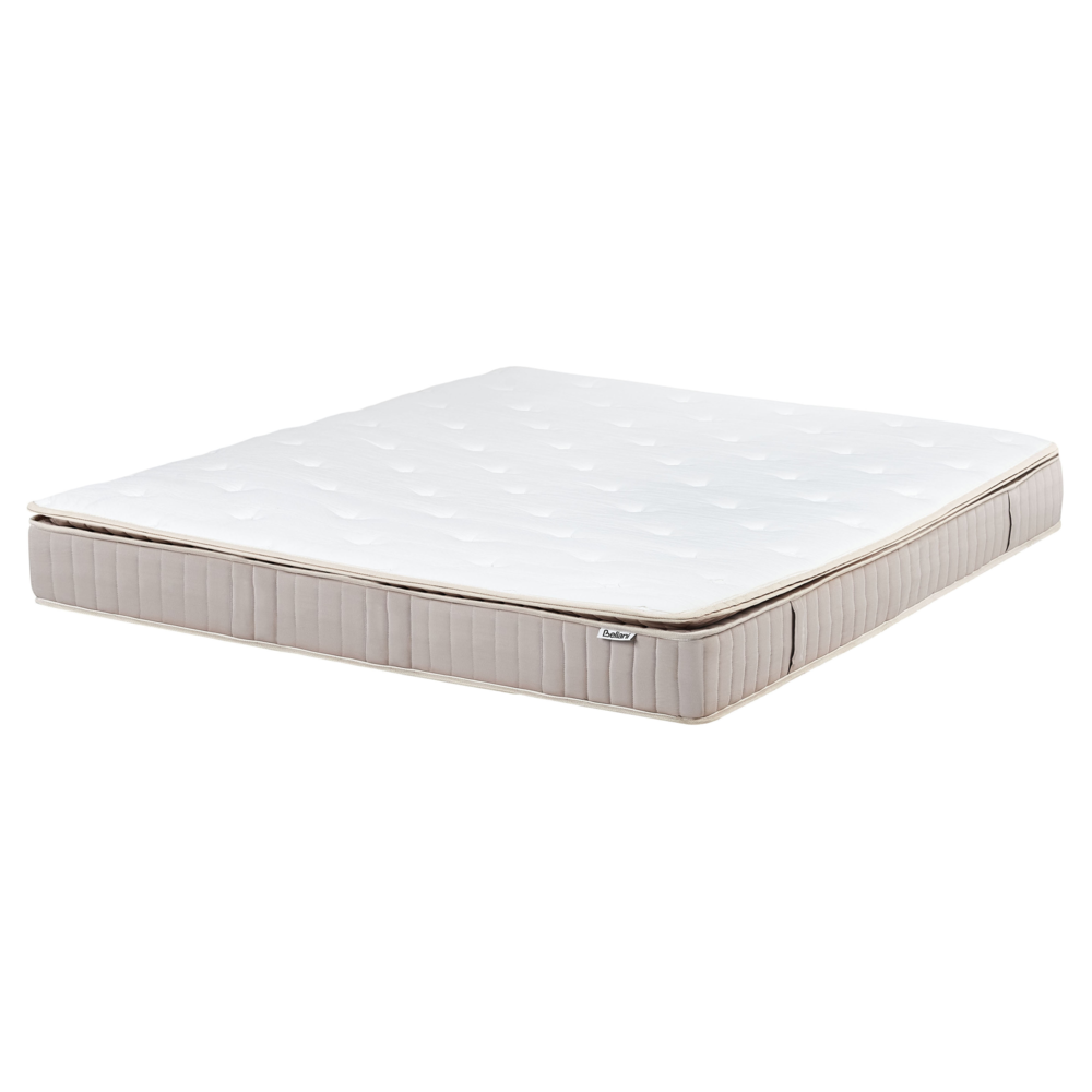 foto del prodotto materasso a molle insacchettate in lattice bianco e beige eu 160 x 200 cm durezza media con cerniera e rivestimento in poliestere rimovibile accessori per la camera da letto