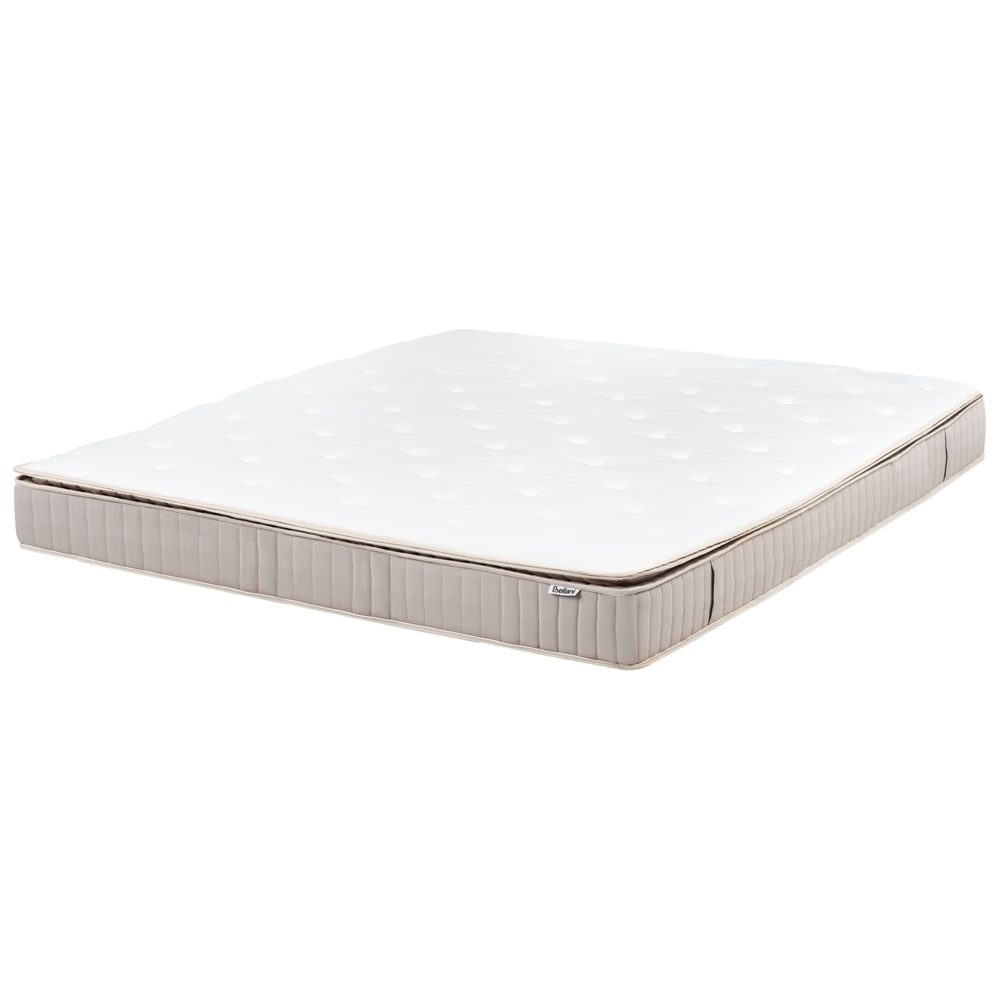 foto del prodotto materasso a molle insacchettate in lattice bianco e beige eu 180 x 200 cm duro con cerniera e rivestimento in poliestere rimovibile accessori per la camera da letto