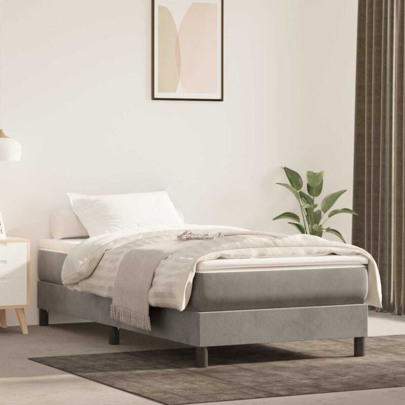foto del prodotto materasso a molle per bambini grigio chiaro 80x160cm in velluto vidaxl
