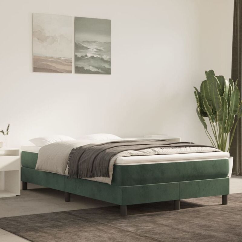 foto del prodotto materasso a molle verde scuro 120x200x20 cm in velluto vidaxl