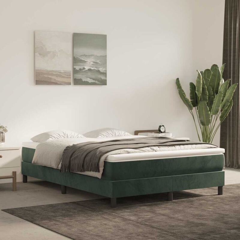 foto del prodotto materasso a molle verde scuro 140x210x20 cm in velluto vidaxl