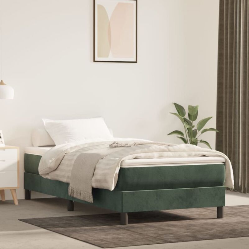 foto del prodotto materasso a molle verde scuro 90x190x20 cm in velluto vidaxl