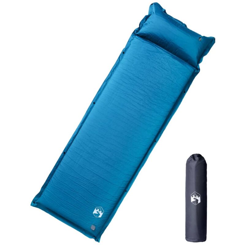 foto del prodotto materasso campeggio autogonfiabile cuscino 1 persona turchese vidaxl
