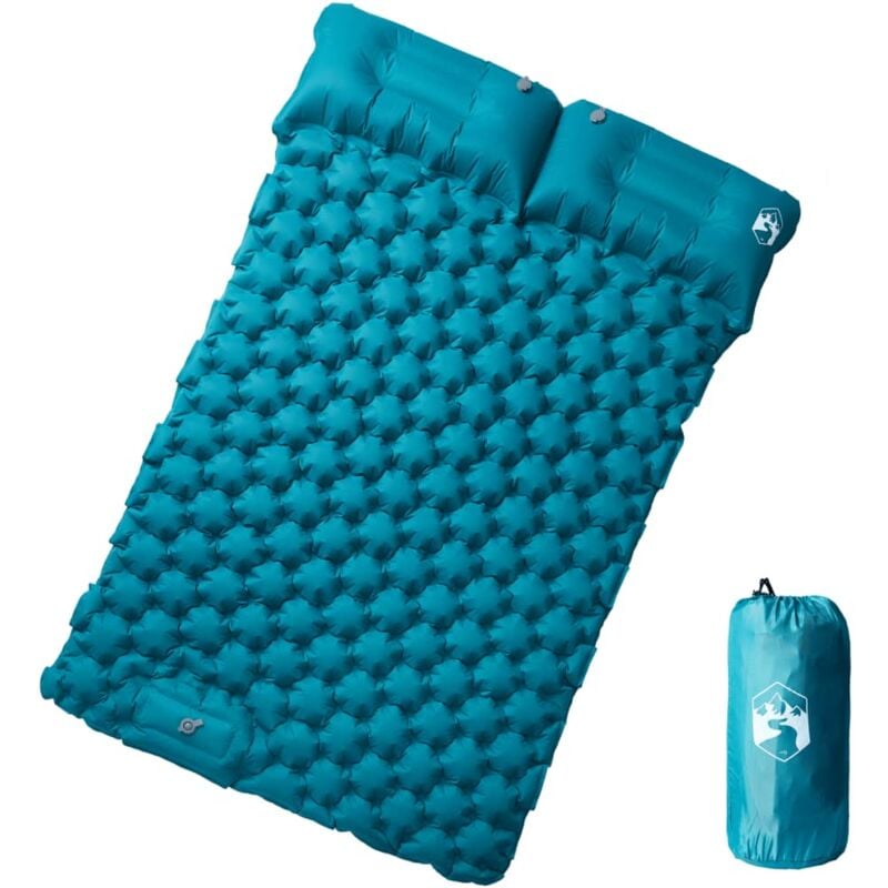 foto del prodotto materasso da campeggio autogonfiabile con cuscini 2 persone blu vidaxl