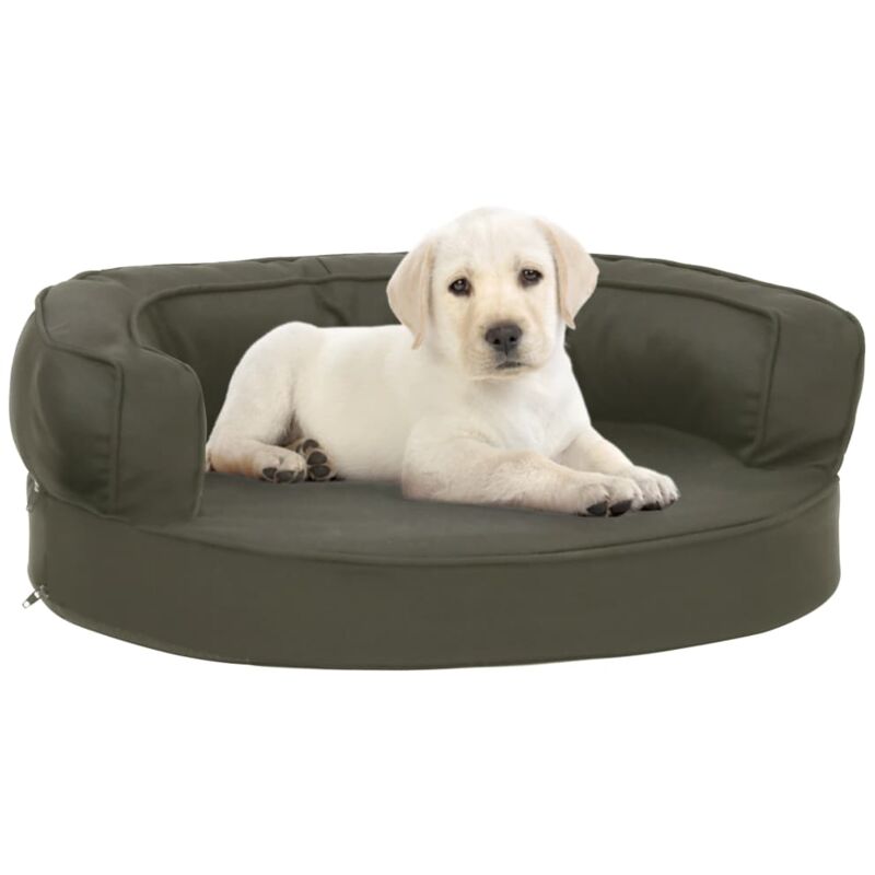 foto del prodotto materasso ergonomico per cani 60x42cm effetto lino grigio scuro vidaxl