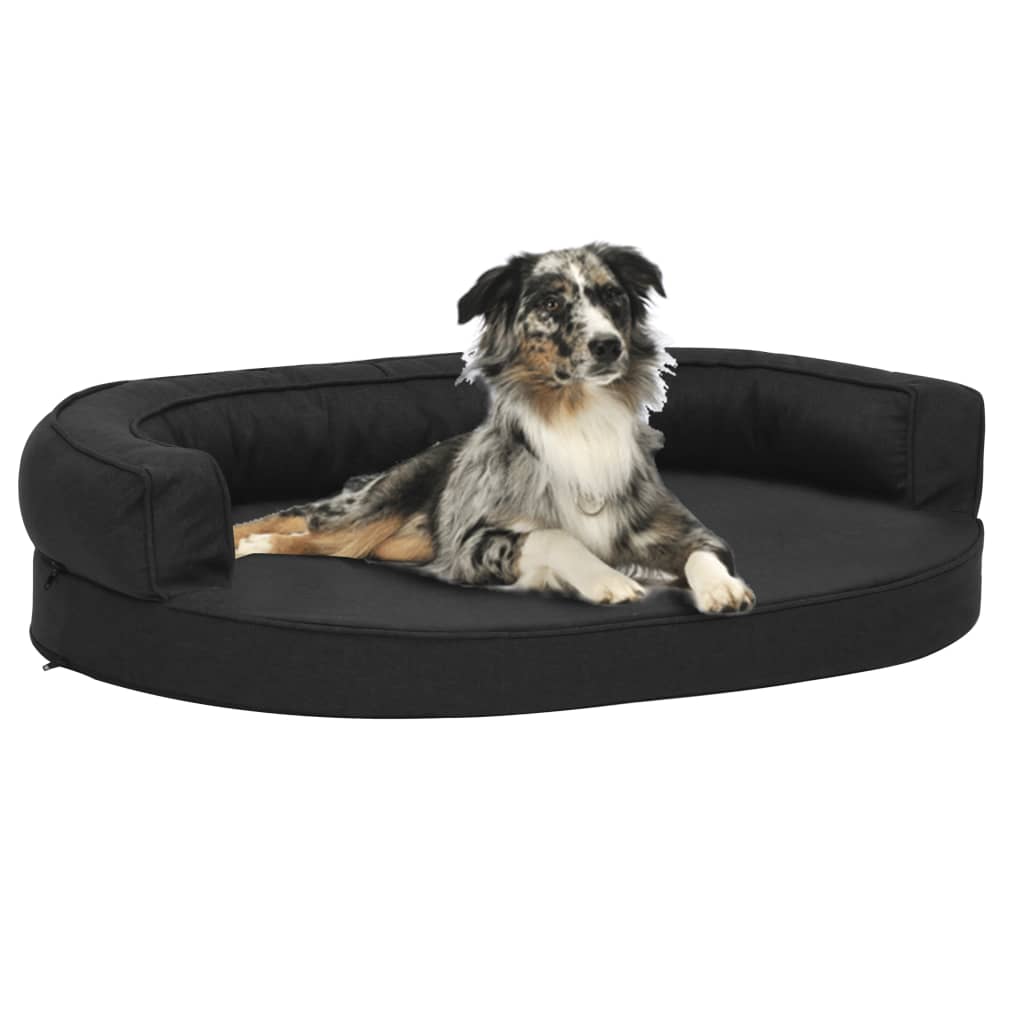foto del prodotto materasso ergonomico per cani 75x53 cm effetto lino nero cod mxl 53791
