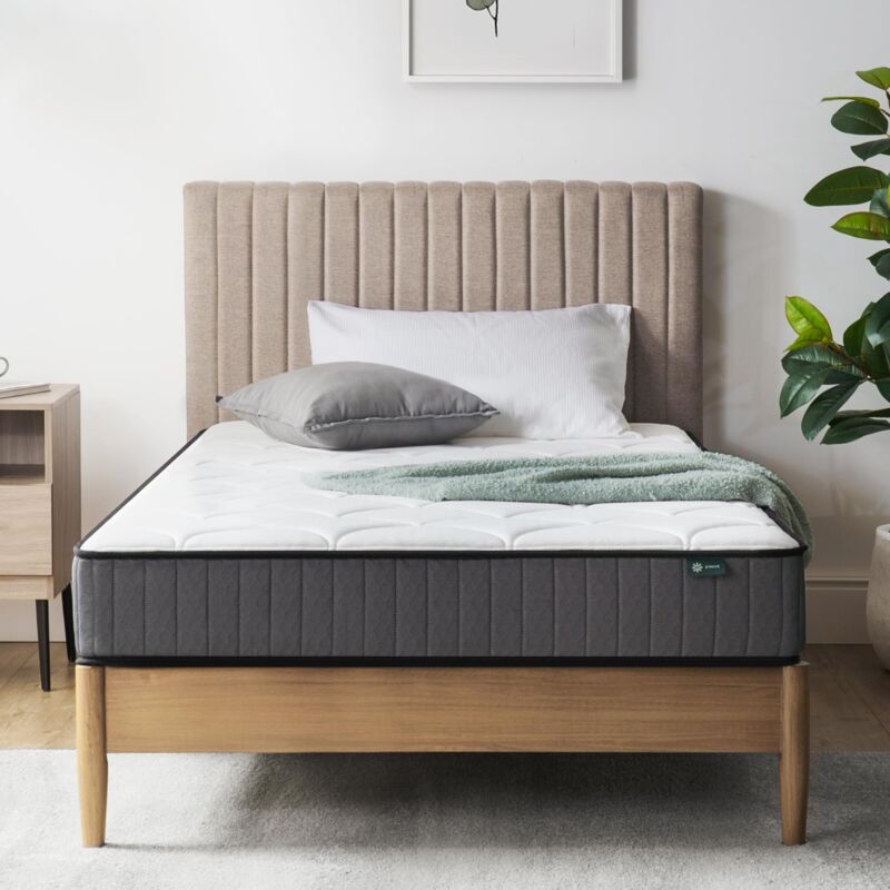 foto del prodotto materasso ibrido, memory foam poliestere, bianco, 80x190 cm altezza 20cm zinus