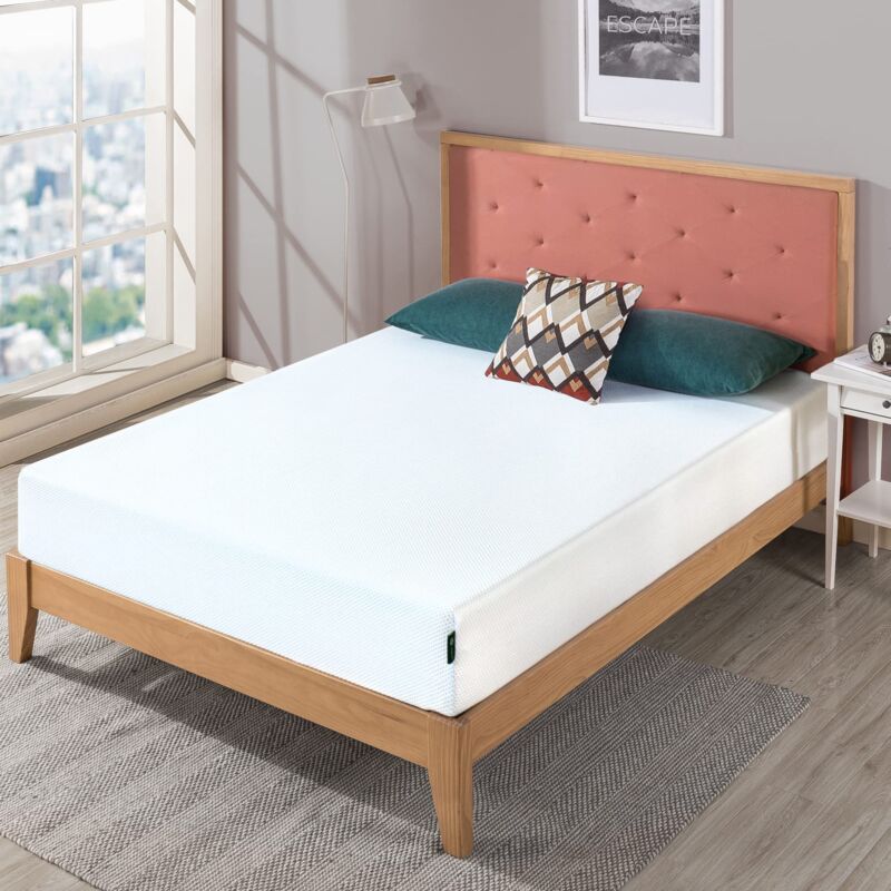 foto del prodotto materasso in memory foam con gel rinfrescante al t verde, 140 x 190 cm, altezza 25 cm, materasso arrotolabile, schiuma in gel rinfrescante, oeko tex
