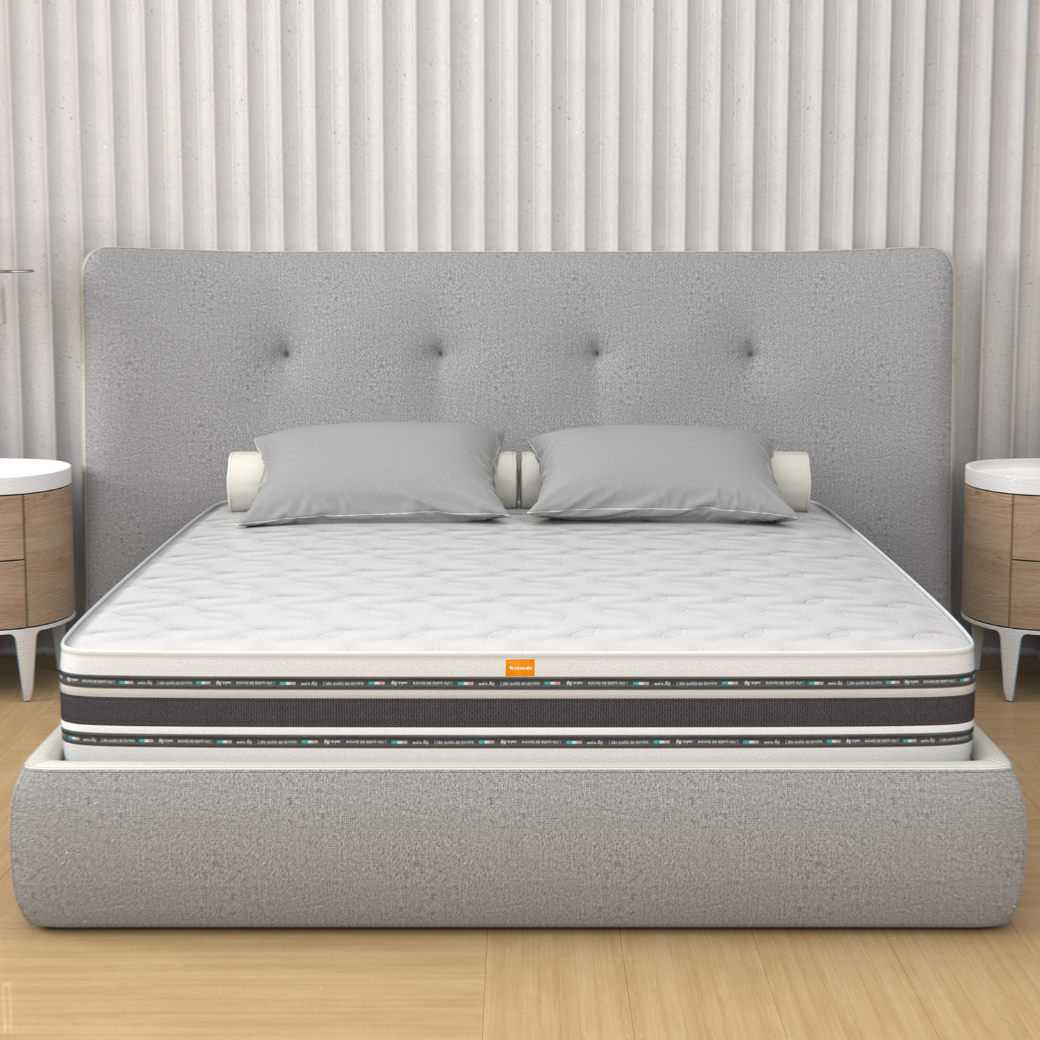 foto del prodotto materasso matrimoniale 160x200 cm a molle bonnel e memory, alto 26 cm - box system, traspirante rubino