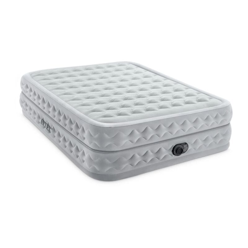foto del prodotto materasso matrimoniale autogonfiante intex airbed dura beam supreme air flow con pompa elettrica incorporata grigio 152x203x51 cm cod. 64490nd