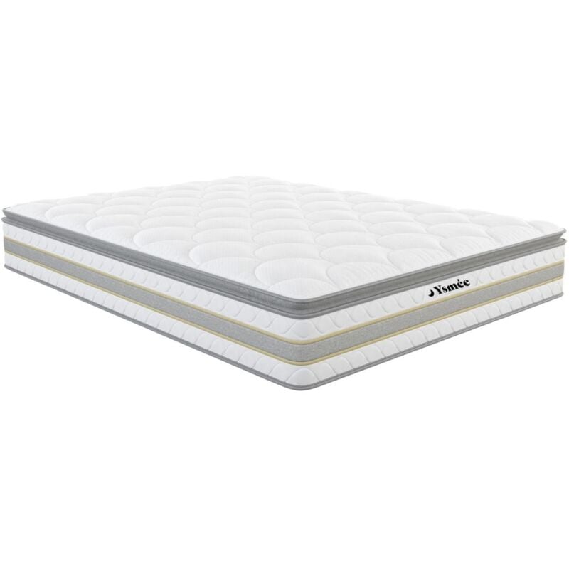 foto del prodotto materasso matrimoniale francese a molle insacchettate e topper integrato 140 x 190 cm canterbury di ysm e