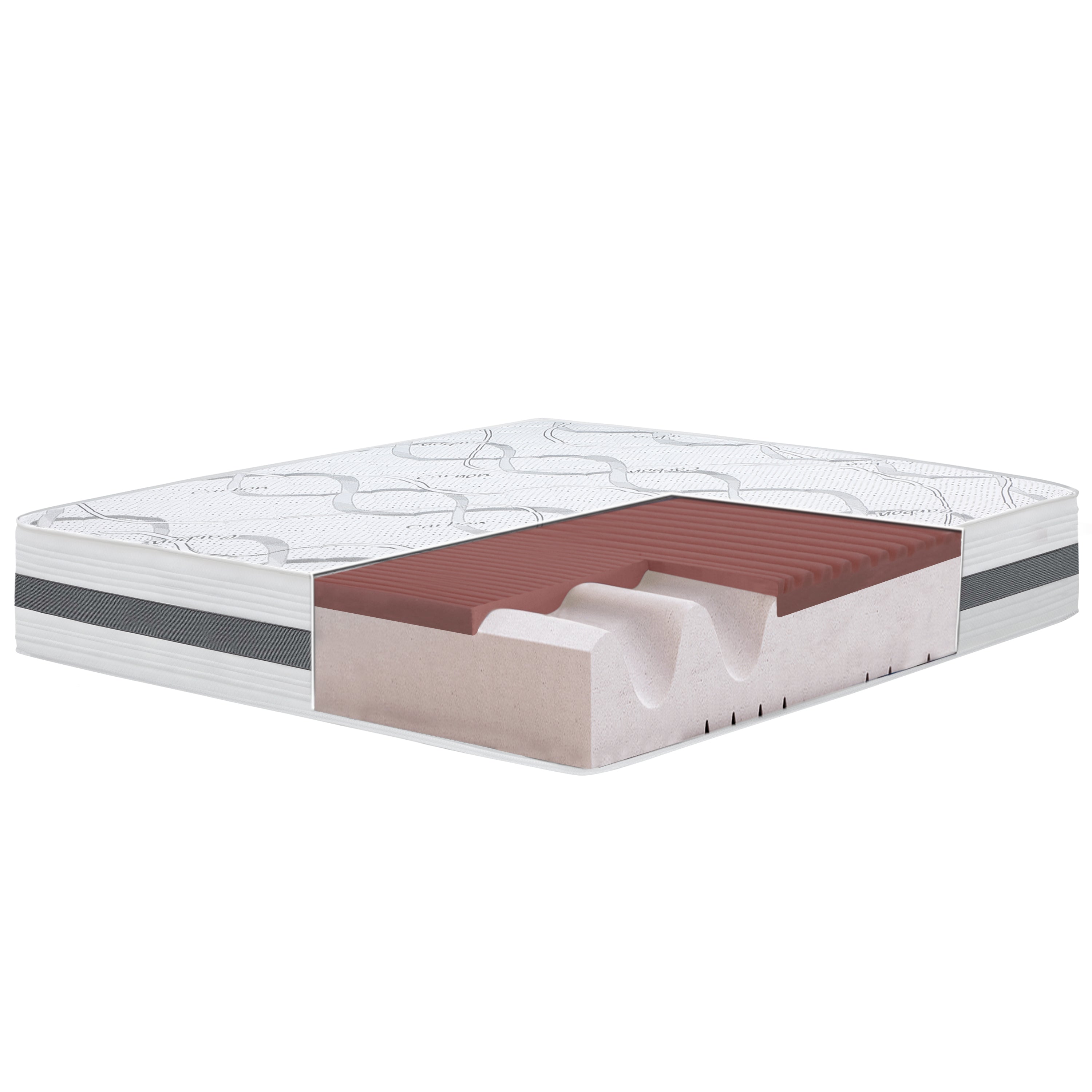 foto del prodotto materasso matrimoniale king size 220x220 memory foam anallergico antibatterico altezza 27 cm made in italy