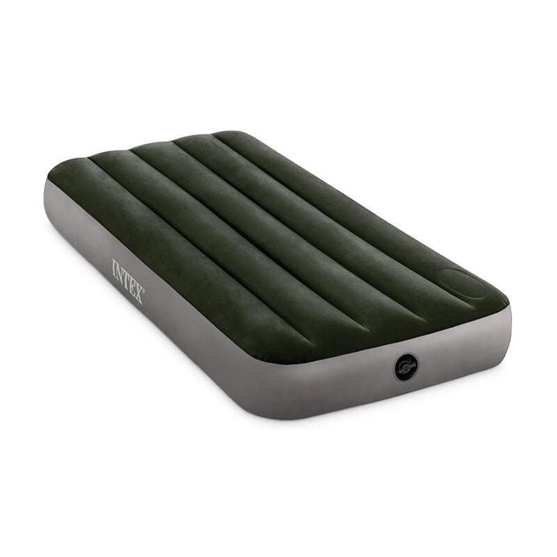 foto del prodotto materasso mezza piazza gonfiabile intex airbed dura beam standard downy con pompa a pedale verde 76x191x25 cm cod. 64760